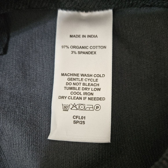 Quince Organic Stretch Corduroy Cropped Wide Leg Pants 14 Black - Picture 15 of 16